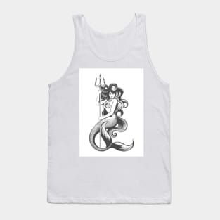 Beautiful Mermaid With Trident Tank Top